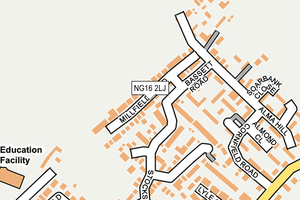 NG16 2LJ map - OS OpenMap – Local (Ordnance Survey)