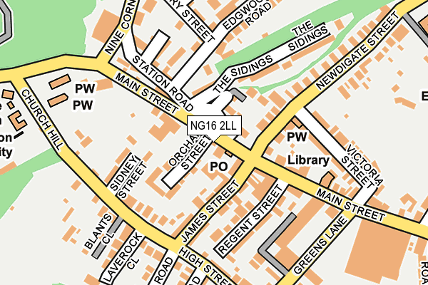 NG16 2LL map - OS OpenMap – Local (Ordnance Survey)