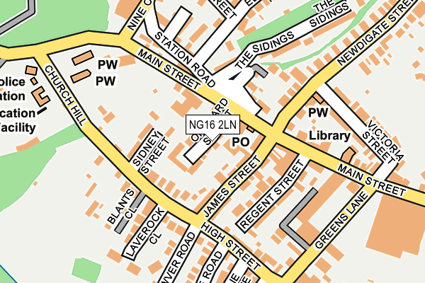 NG16 2LN map - OS OpenMap – Local (Ordnance Survey)