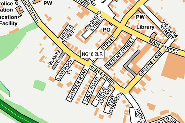 NG16 2LR map - OS OpenMap – Local (Ordnance Survey)