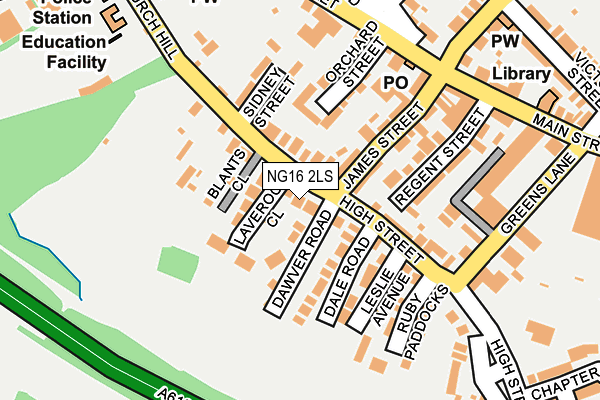 NG16 2LS map - OS OpenMap – Local (Ordnance Survey)