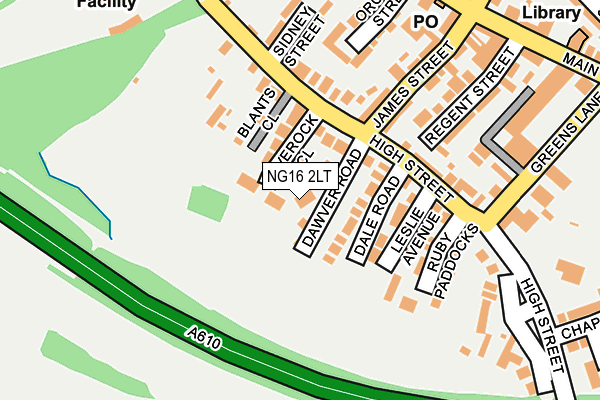 NG16 2LT map - OS OpenMap – Local (Ordnance Survey)