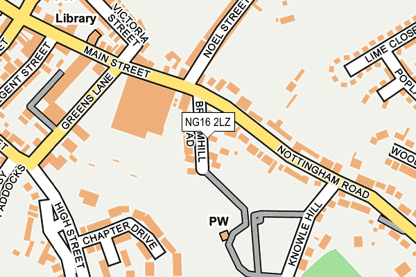 NG16 2LZ map - OS OpenMap – Local (Ordnance Survey)