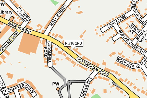 NG16 2NB map - OS OpenMap – Local (Ordnance Survey)
