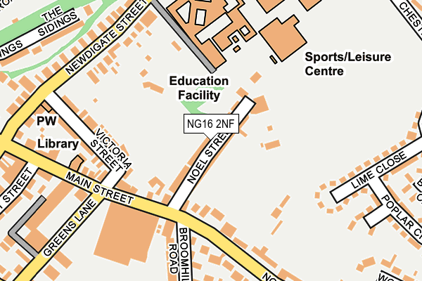 NG16 2NF map - OS OpenMap – Local (Ordnance Survey)