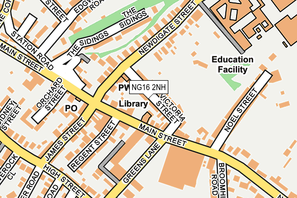 NG16 2NH map - OS OpenMap – Local (Ordnance Survey)