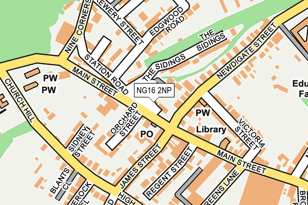 NG16 2NP map - OS OpenMap – Local (Ordnance Survey)