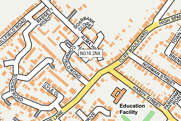 NG16 2NX map - OS OpenMap – Local (Ordnance Survey)