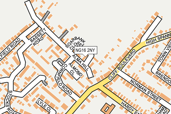 NG16 2NY map - OS OpenMap – Local (Ordnance Survey)