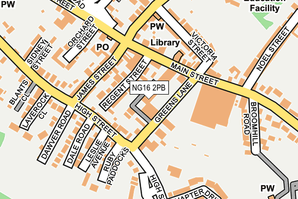 NG16 2PB map - OS OpenMap – Local (Ordnance Survey)