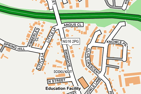 NG16 2PG map - OS OpenMap – Local (Ordnance Survey)