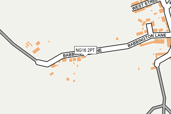 NG16 2PT map - OS OpenMap – Local (Ordnance Survey)