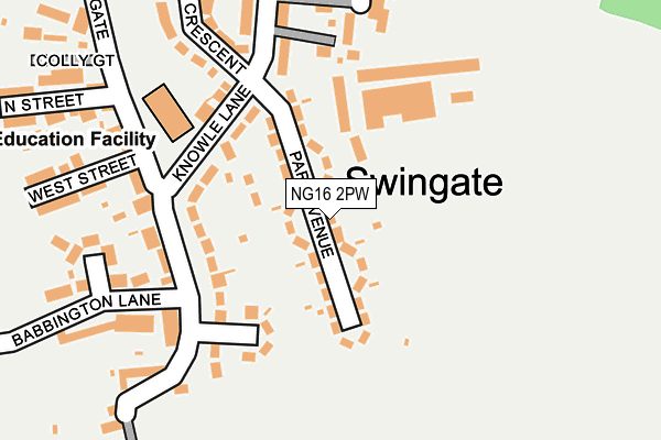 NG16 2PW map - OS OpenMap – Local (Ordnance Survey)