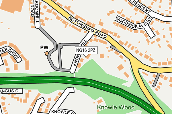 NG16 2PZ map - OS OpenMap – Local (Ordnance Survey)