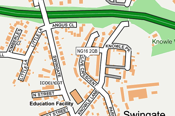 NG16 2QB map - OS OpenMap – Local (Ordnance Survey)