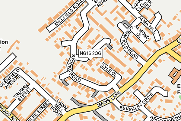 NG16 2QG map - OS OpenMap – Local (Ordnance Survey)