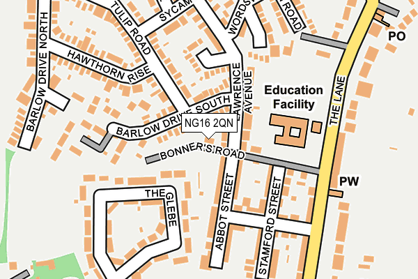 NG16 2QN map - OS OpenMap – Local (Ordnance Survey)