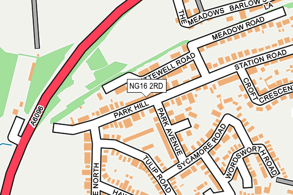 NG16 2RD map - OS OpenMap – Local (Ordnance Survey)