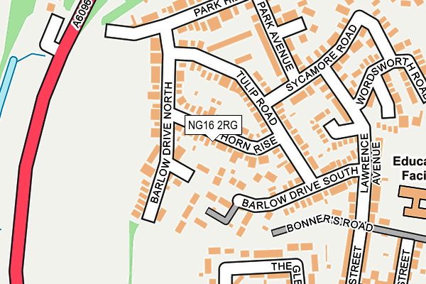 NG16 2RG map - OS OpenMap – Local (Ordnance Survey)