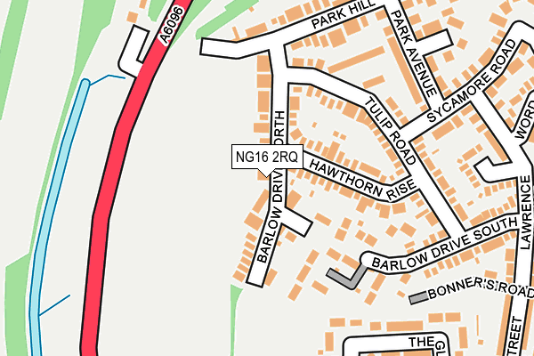 NG16 2RQ map - OS OpenMap – Local (Ordnance Survey)