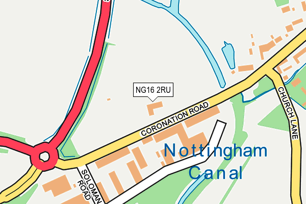 NG16 2RU map - OS OpenMap – Local (Ordnance Survey)