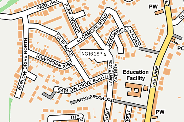 NG16 2SP map - OS OpenMap – Local (Ordnance Survey)