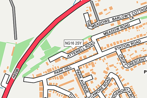 NG16 2SY map - OS OpenMap – Local (Ordnance Survey)