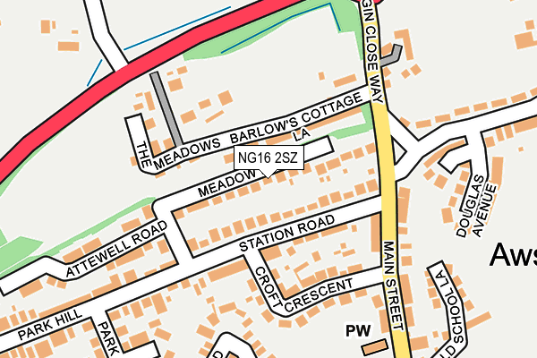 NG16 2SZ map - OS OpenMap – Local (Ordnance Survey)