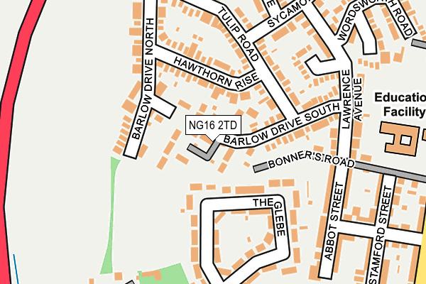 NG16 2TD map - OS OpenMap – Local (Ordnance Survey)