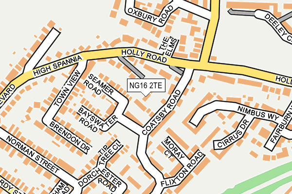 NG16 2TE map - OS OpenMap – Local (Ordnance Survey)
