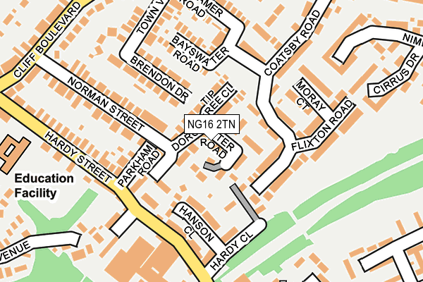 NG16 2TN map - OS OpenMap – Local (Ordnance Survey)