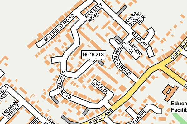 NG16 2TS map - OS OpenMap – Local (Ordnance Survey)