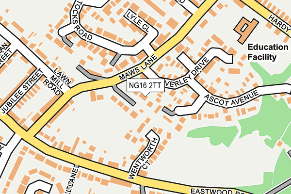 NG16 2TT map - OS OpenMap – Local (Ordnance Survey)