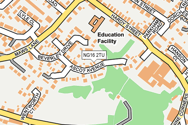 NG16 2TU map - OS OpenMap – Local (Ordnance Survey)
