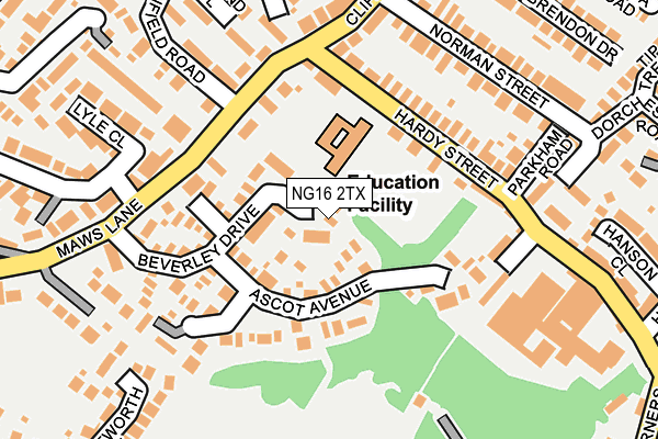 NG16 2TX map - OS OpenMap – Local (Ordnance Survey)
