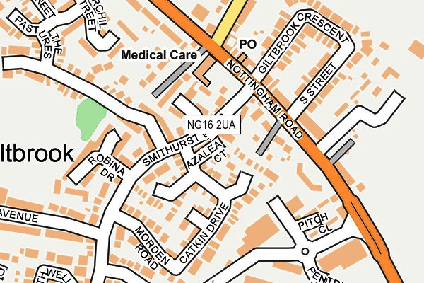 NG16 2UA map - OS OpenMap – Local (Ordnance Survey)