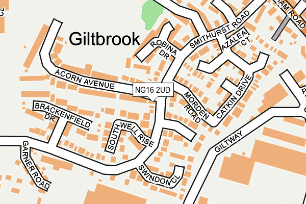 NG16 2UD map - OS OpenMap – Local (Ordnance Survey)