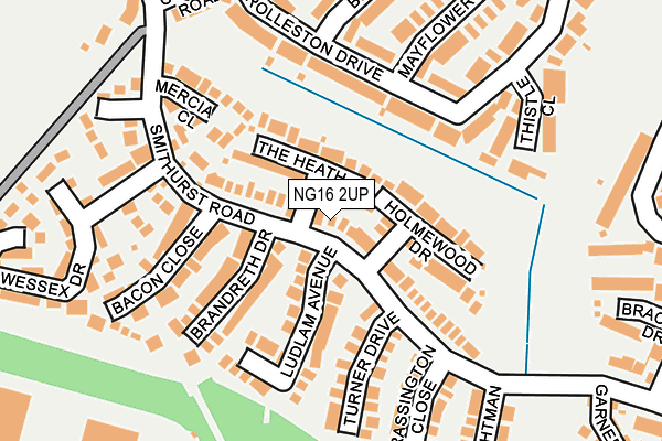 NG16 2UP map - OS OpenMap – Local (Ordnance Survey)