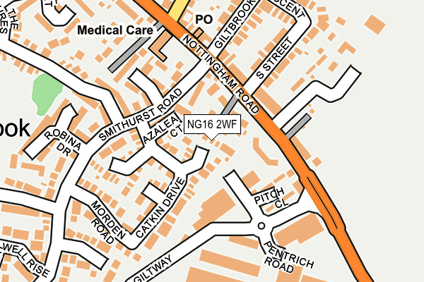 NG16 2WF map - OS OpenMap – Local (Ordnance Survey)