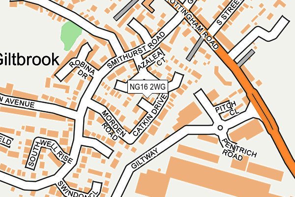 NG16 2WG map - OS OpenMap – Local (Ordnance Survey)