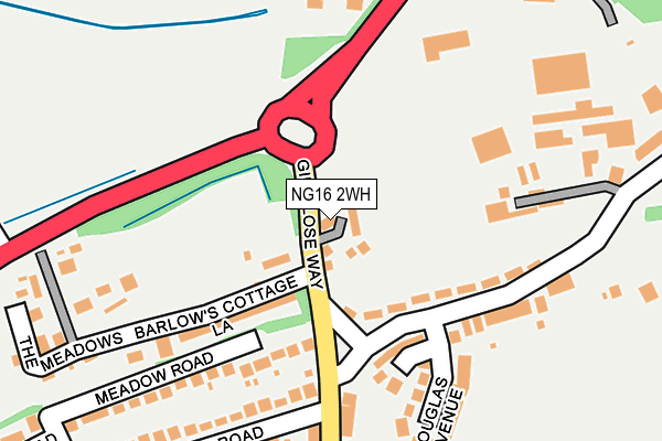 NG16 2WH map - OS OpenMap – Local (Ordnance Survey)