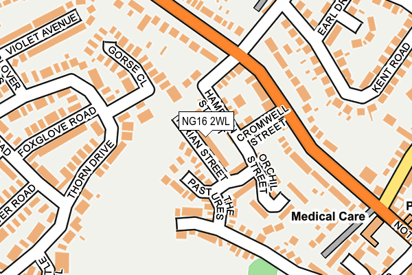 NG16 2WL map - OS OpenMap – Local (Ordnance Survey)