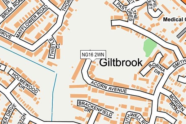 NG16 2WN map - OS OpenMap – Local (Ordnance Survey)