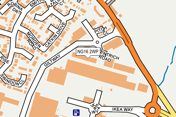NG16 2WP map - OS OpenMap – Local (Ordnance Survey)