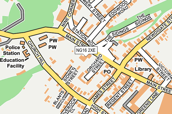 NG16 2XE map - OS OpenMap – Local (Ordnance Survey)