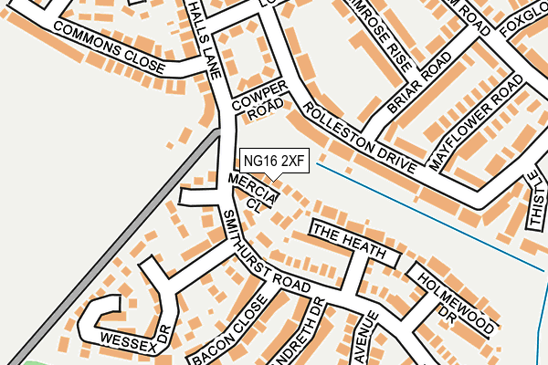 NG16 2XF map - OS OpenMap – Local (Ordnance Survey)