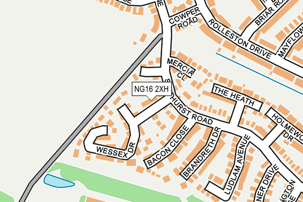 NG16 2XH map - OS OpenMap – Local (Ordnance Survey)