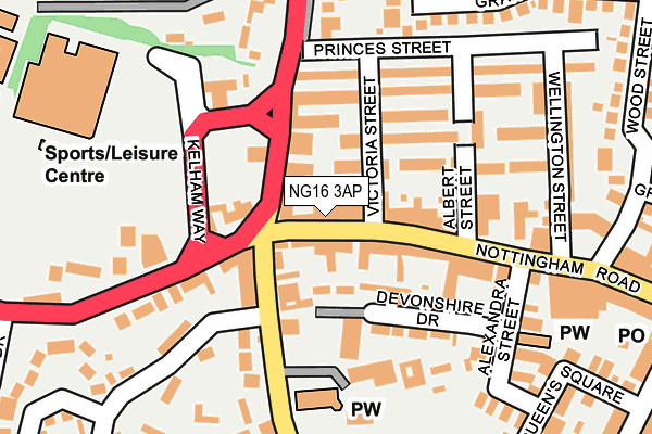 NG16 3AP map - OS OpenMap – Local (Ordnance Survey)