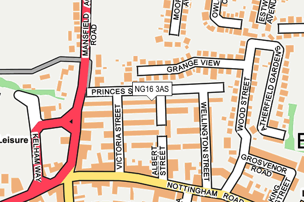 NG16 3AS map - OS OpenMap – Local (Ordnance Survey)