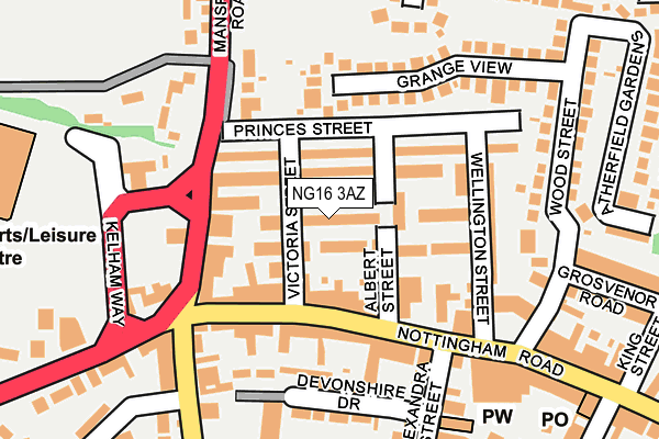 NG16 3AZ map - OS OpenMap – Local (Ordnance Survey)